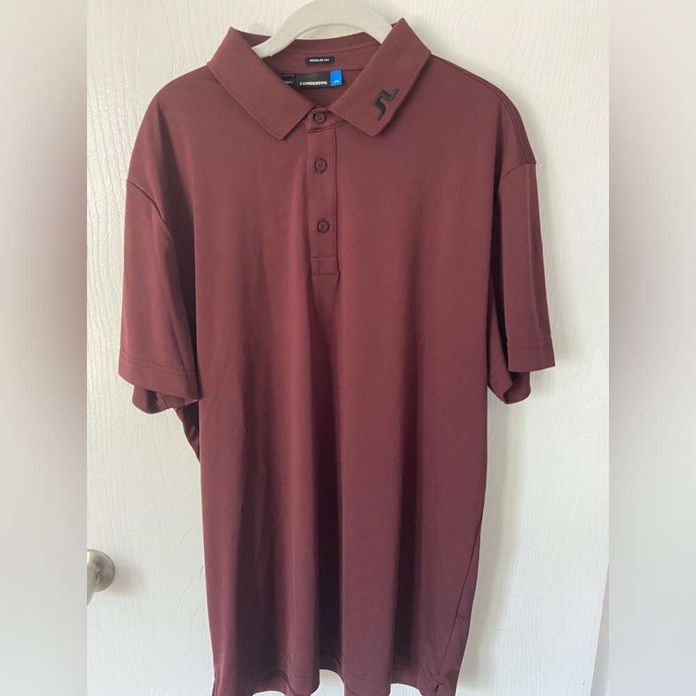 Maroon and Black J. Lindeberg Men’s Golf Polo